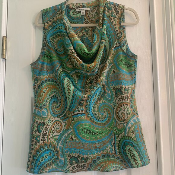 Banana Republic Tops - Banana Republic Paisley Sleeveless Cowl Neck Large Blouse